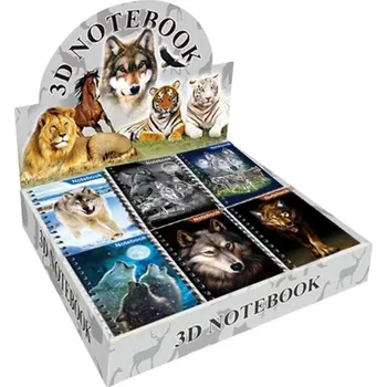 Blok Kroužkový blok Donau čistý - 9,3 x 13,5 cm, 50 listů, mix motivů vlků