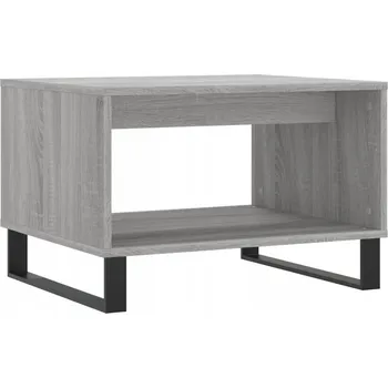 Konferenční stolek Konferenční stolek s železnýma nohama, šedý dub sonoma, 60x50x40 cm