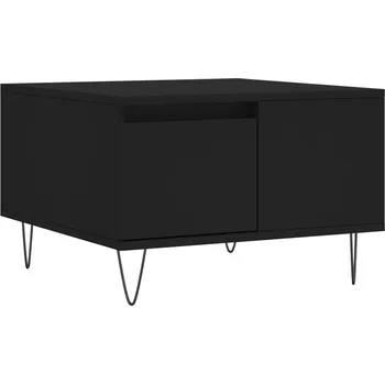 Konferenční stolek Konferenční stolek černý 55 x 55 x 36,5 cm, kovové nohy, dřevěný kompozit