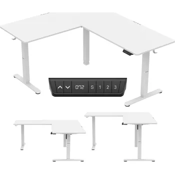 Psací stůl Elektrický rohový stůl Huzaro Hero 9.5 White
