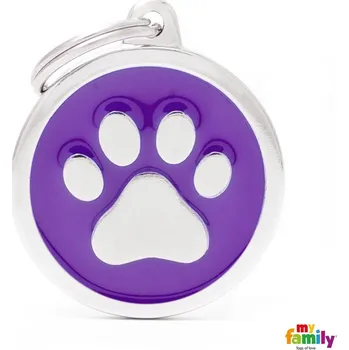 psí známka My Family Známka Classic - kroužek packa purpurový