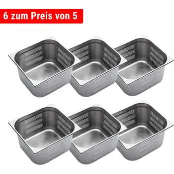 Dóza na potraviny G.Gastro Nerezová GN nádoba 2/3 - perforovaná - hloubka: 200 mm