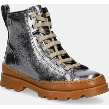 Dívčí zimní obuv Dětské kožené zimní boty Camper Brutus K900179.020.28.38 stříbrná SLV, EUR 35