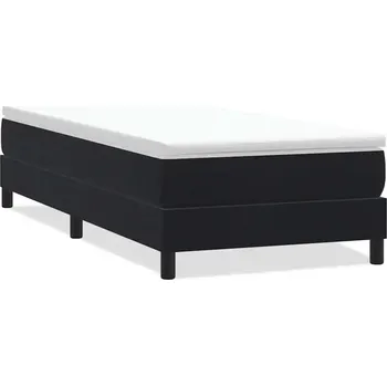 Postel Kontinentální postel černá sametová 213 x 93 x 25 cm