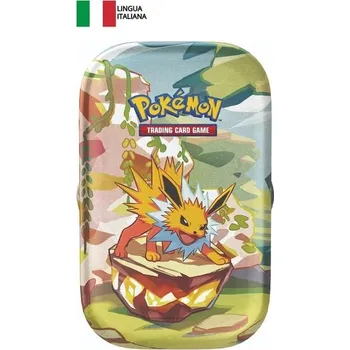 Hračka Pokémon TCG: Scarlet & Violet—Prismatic Evolutions Jolteon Tin (2 boostery a 1 mince)