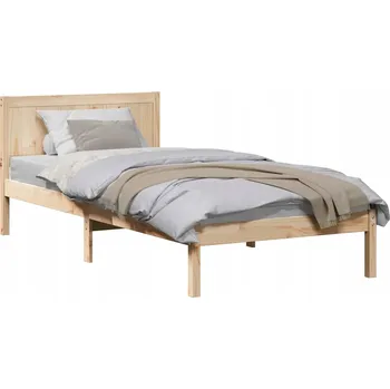 Postel Rám postele s čelem 80 x 200 cm hnědý z masivního borovicového dřeva