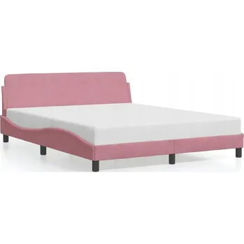 Postel Rám postele s čelem, růžový, 218 x 165 x 74,5 cm, sametový