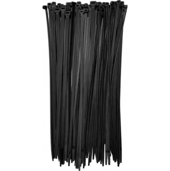 Organizace kabelů UV LVD KABELOVÉ PÁSKY Kabelové Stahovací pásky370x4,8 mm černé 100 ks