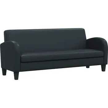 Pohovka Černá 3místná pohovka z umělé kůže 183 x 70 x 76 cm