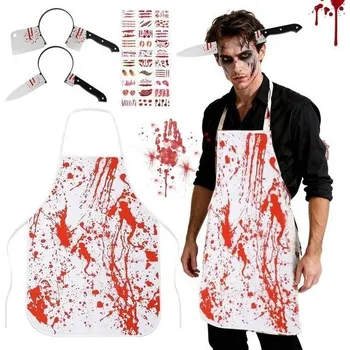 Halloweenský kostým řezníka, Halloweenský kostým masakru, Krvavá zástěra s hororovou halloweenskou