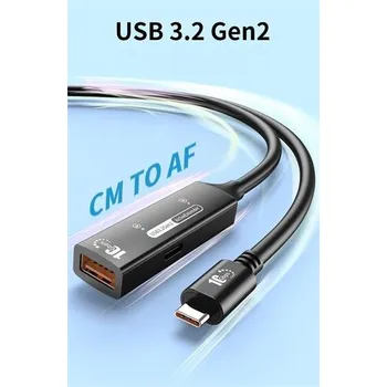 Kabel do PC PremiumCord USB 3.2 Gen 2 repeater a prodlužovací kabel C-Male-A-Female, 10Gbps Aluminium 5m