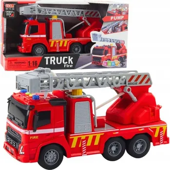 autíčko Hasičské auto Hasiči Žebřík Světla Zvuky Stříkání Vody 1:16