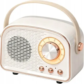 Radiopřijímač PŘENOSNÉ KUCHYŇSKÉ FM RÁDIO BLUETOOTH RETRO USB SD AUX MP3 NA AKUMULÁTOR