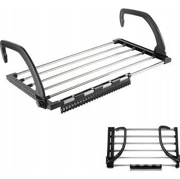 SKLÁDACÍ SUŠÁK NA PRÁDLO NA RADIÁTOR, BALKON, ZAHRADU - ČERNÝ