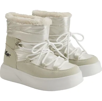 Dámská zimní obuv DÁMSKÉ SNĚHULE NA PLATFORMĚ KOŽÍŠEK LEE COOPER LCJ-25-03-3815 BÍLÉ 40