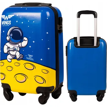 Kabinový kufr WINGS dětský MODRÝ ASTRONAUT XS 18" 51x32x19 tvrdý