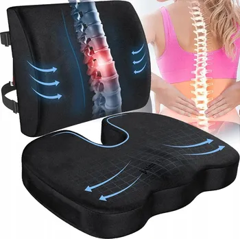 Polštář ORTOPEDICKÝ POLŠTÁŘ NA SEDADLO ŽIDLE DO AUTA KANCELÁŘE