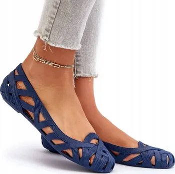 Dámské baleríny Dámské gumové baleríny na léto s pásky, tmavě modré, velikost 36