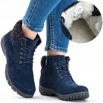 Dámská zimní obuv Wojtyłko dámské kotníkové boty s plochým podpatkem velikost 40