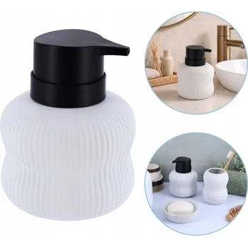 Dávkovač mýdla DÁVKOVAČ NA TEKUTÉ MÝDLO GEL TEKUTÝ PŘÍPRAVEK DO KOUPELNY KAMENINOVÝ 300 ML BÍLÝ