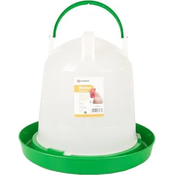 Napáječka pro ptáka Flamingo Twist Napáječka pro drůbež kulatá zelená/bílá 7l