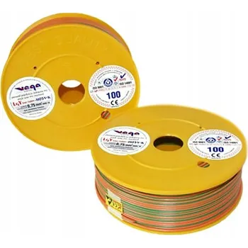 elektrický kabel Kabel LGY/H05V-K 0,75 mm2 100 m Oranžovo-Zelený
