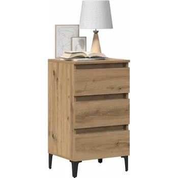 Nábytek vidaXL Noční stolek s kovovými nohami dub artisan 40 x 35 x 69 cm