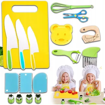 Kuchyňský nůž BEZPEČNÁ SADA KUCHYŇSKÝCH NOŽŮ A PŘÍSLUŠENSTVÍ PRO DĚTI NOŽE SADA JIŽ