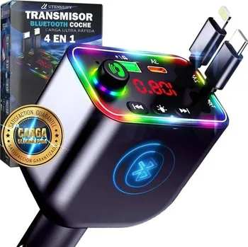 Příslušenství pro autorádio Super balení 2 v 1 FM vysílač Bluetooth do auta + duální ultra rychlá nabíječka | Bluetooth