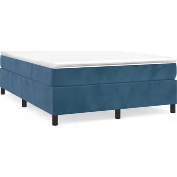 Postel Rám postele sametový tmavě modrý 203 x 140 x 35 cm