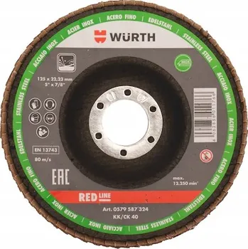Brusný kotouč WURTH Lamelový brusný kotouč RED LINE CERAMIC G80 1 Ks.