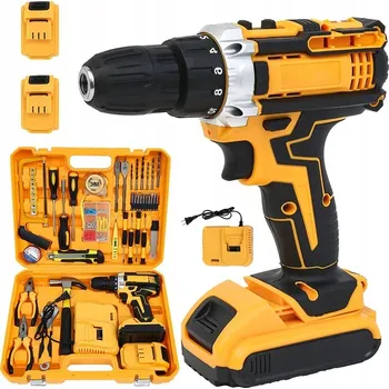 AKU VRTAČKA AKUMULÁTOROVÝ PŘÍKLEPOVÝ ŠROUBOVÁK 2X AKU 21V SADA KUFR