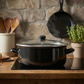 Hrnec Smaltovaný hrnec se skleněnou poklicí Tadar 6 l