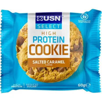 USN Select Cookie 60g Proteinová sušenka s vysokým obsahem bílkovin, proteinová tyčinka, vegetariánská
