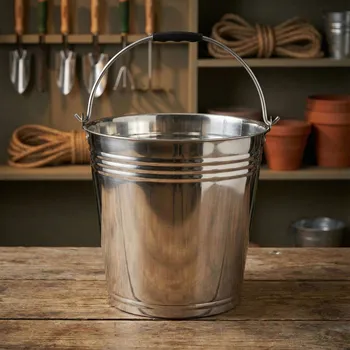 kbelík Kovový nerezový kbelík s rukojetí Tadar Puro 16 l