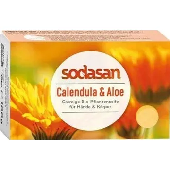 Koupelová kosmetika Sodasan Mýdlo v kostce Měsíček lékařský a Aloe BIO 100 g