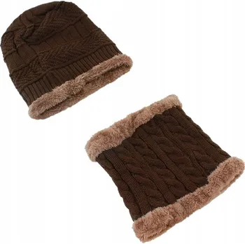 Čepice Aptel sada: čepice a nákrčník (rolák) univerzální velikost, hnědá