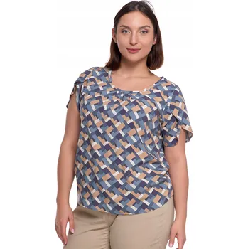 Dámská halenka Dámská halenka hladká viskóza krátký rukáv s rozparkem vzorovaná MORAJ L