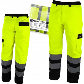 montérky DEDRA VÝSTRAŽNÉ OCHRANNÉ KALHOTY ŽLUTÉ CE DO PASU BH81SP1 VELIKOST M/50