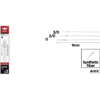 Umělecký štětec Kraftika Štětce artix kulatý, sada syntetických štětců (3 ks), artix