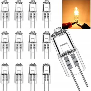 Žárovka HALOGENOVÁ ŽÁROVKA G4 20W 12V FILAMENT 12x Pro digestoře, trouby