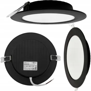 Podomítkové svítidlo Ecolight 12 W 4000 K černé kulaté