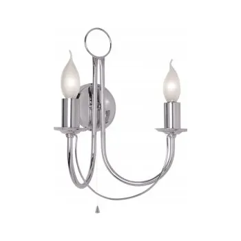 Nástěnné svítidlo Nástěnné svítidlo RETRO 0283K-H91 Stříbrné Kovové 2x40W