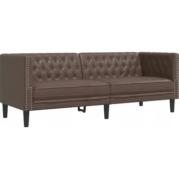 Pohovka Třímístná pohovka Chesterfield hnědá, 194 x 74,5 x 70,5 cm