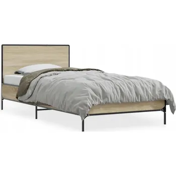 Postel Rám postele dub sonoma 203 x 101,5 x 80 cm, rošt překližka, kovové nohy