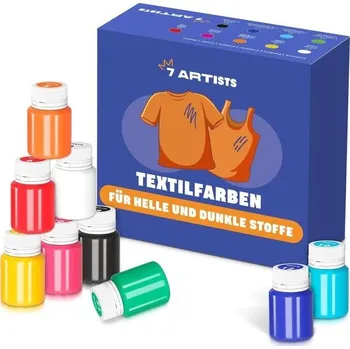 omalovánky Omyvatelná barva na textil - 9 omyvatelných barev na textil x 20 ml - Barva na textil na oblečení,