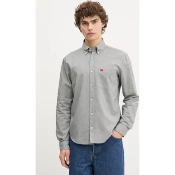 Bavlněná košile HUGO Evito 50479302 šedá 90M, vel. S