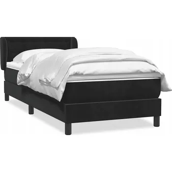 Postel Kontinentální postel s matrací a topperem 223 x 83 x 78/88 cm, černá