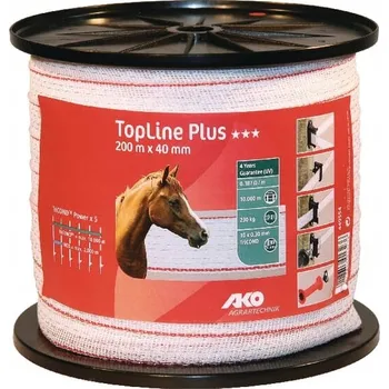 Ohradník ELEKTRICKÝ OHRADNÍK PÁSKA pro koně AKO Topline Plus 20mm/400 m