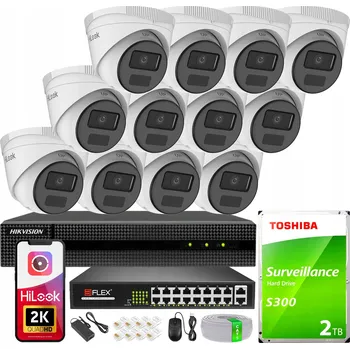 IP kamera IP Monitorovací Sada Hikvision HWN-4216MH, 16 Kanálů, 12 Kamer